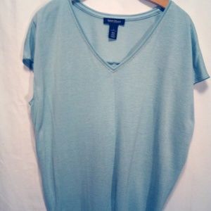 White House Black Market Blue Raglan Tee S EUC